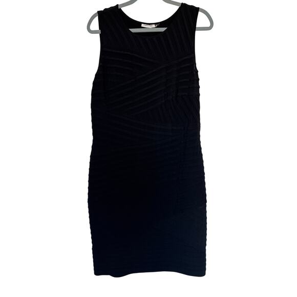 Calvin Klein Sleeveless Asymmetric Pleat Sheath Bodycon Dress, 14W - Picture 1 of 6